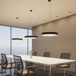 Arcchio LED-Pendellampe Vanida, schwarz, Ø 60 cm, up/down