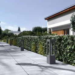 Arcchio LED-Pollerleuchte Lienna, 60 cm, grau, Metall, IP65