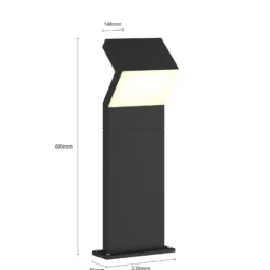Arcchio LED-Sockelleuchte Havin, anthrazit, Metall, 60cm