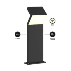 Arcchio LED-Sockelleuchte Havin, anthrazit, Metall, 60cm