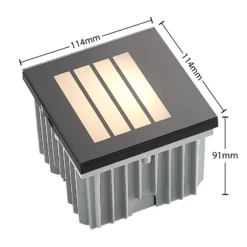 Arcchio LED-Wandeinbaulampe Zamo, Raster, schwarz, IP65