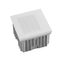 Arcchio LED-Wandeinbaulampe Zamo, Raster, weiß, Metall, IP65