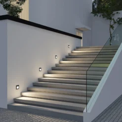 Arcchio LED-Wandeinbaulampe Zamo, schwarz, 11 cm, IP65