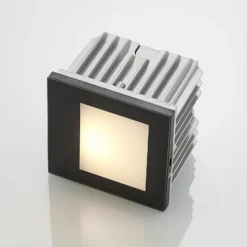 Arcchio LED-Wandeinbaulampe Zamo, schwarz, 11 cm, IP65