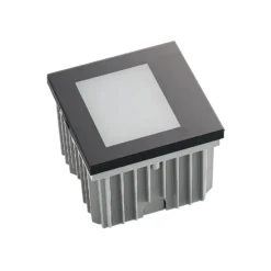 Arcchio LED-Wandeinbaulampe Zamo, schwarz, 11 cm, IP65