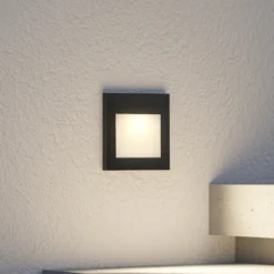 Arcchio LED-Wandeinbaulampe Zamo, schwarz, 11 cm, IP65