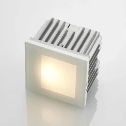 Arcchio LED-Wandeinbaulampe Zamo, weiß, 11 cm, Metall, IP65