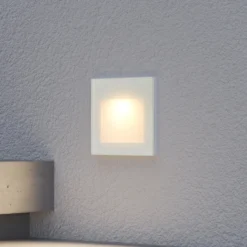 Arcchio LED-Wandeinbaulampe Zamo, weiß, 11 cm, Metall, IP65