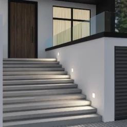 Arcchio LED-Wandeinbaulampe Zamo, weiß, 11 cm, Metall, IP65