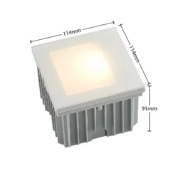 Arcchio LED-Wandeinbaulampe Zamo, weiß, 11 cm, Metall, IP65