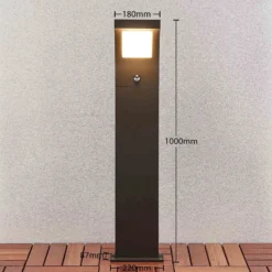 Arcchio LED-Wegelampe Advik, 100 cm, anthrazit, Sensor, IP54