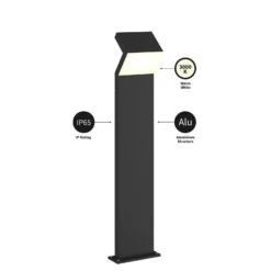 Arcchio LED-Wegeleuchte Havin, anthrazit, Metall, 100cm