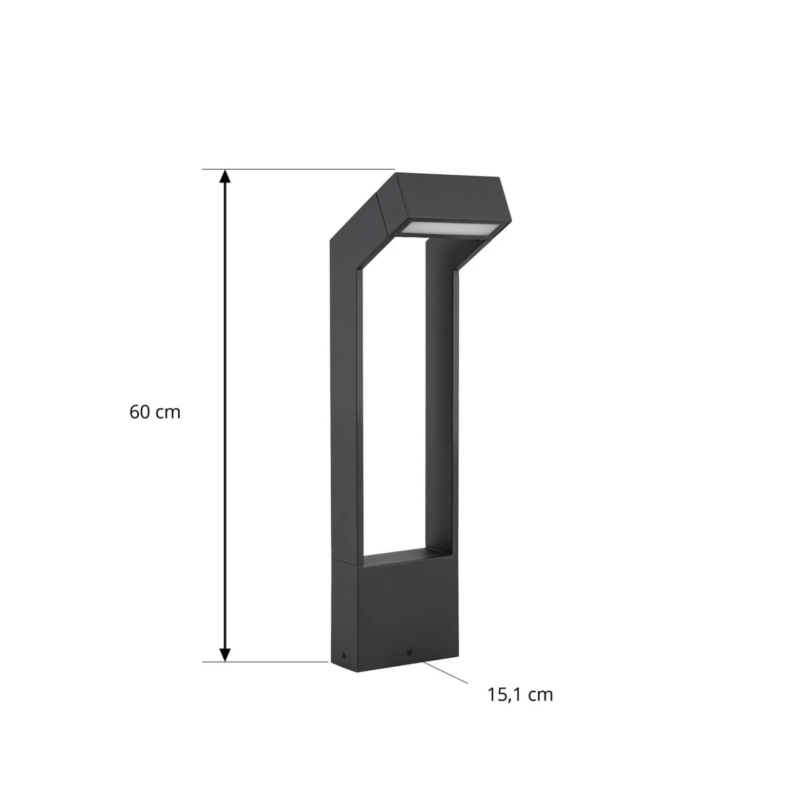 Arcchio LED-Wegeleuchte Kovato, Höhe 60 cm, dunkelgrau, IP65