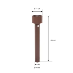 Arcchio LED-Wegeleuchte Milten, 65 cm, Rost, IP65, Sensor