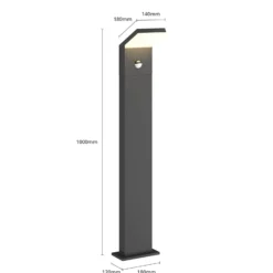 Arcchio LED-Wegeleuchte Yolena, Sensor, 100cm, anthrazit