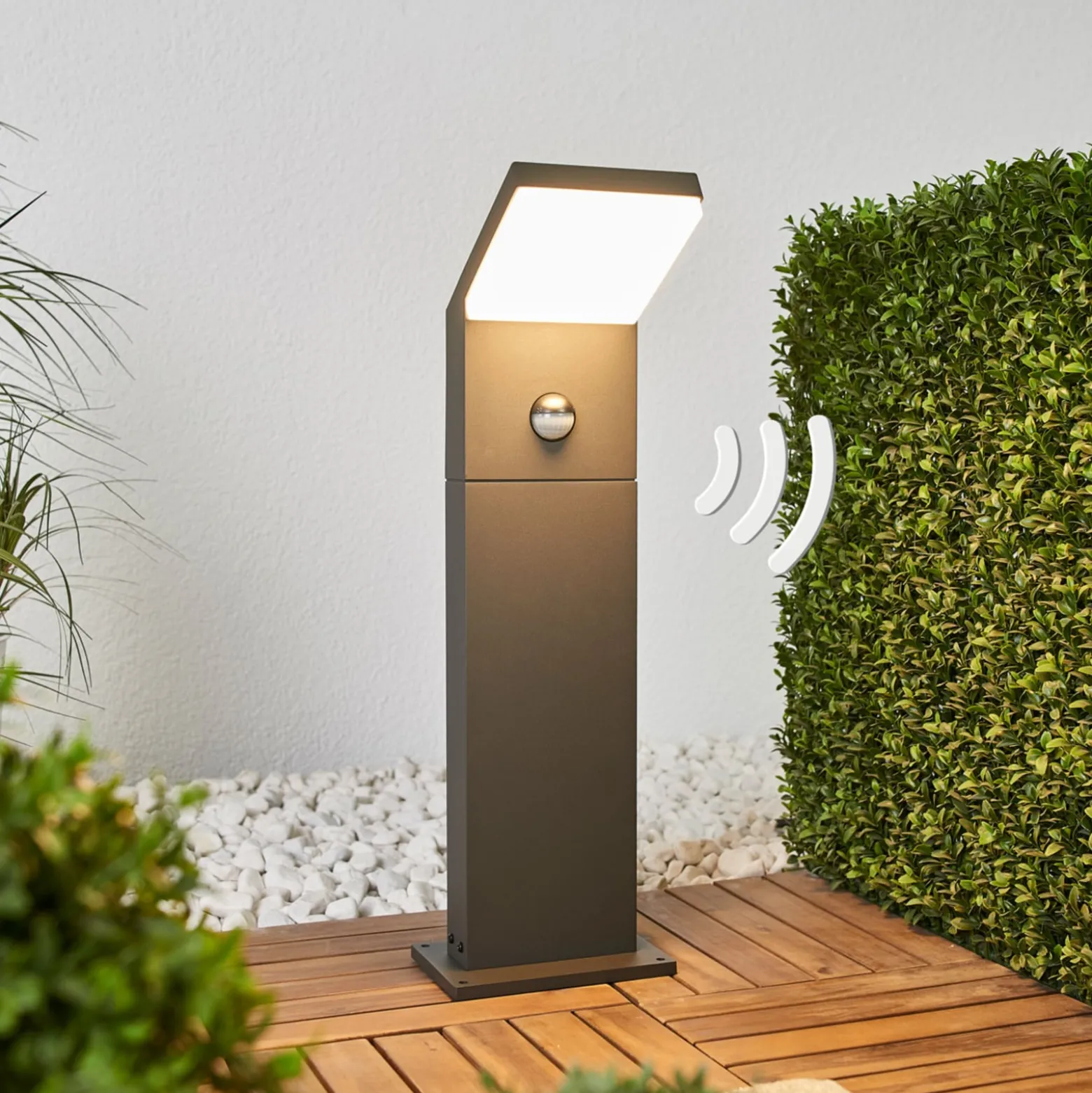 Arcchio LED-Wegeleuchte Yolena, Sensor, 60 cm, anthrazit
