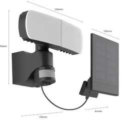 Arcchio Lissano LED-Solar-Wandstrahler mit Sensor