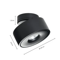 Arcchio Rotari LED-Deckenlampe schwenkbar, schwarz