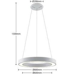 Arcchio Sharelyn LED-Pendelleuchte, Ø 80 cm, weiß, Ring, CCT