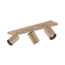 Arcchio Strahler Brinja, braun, eckig, Ø 6 cm, 3-flg., GU10