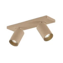 Arcchio Strahler Brinja, braun, eckig, Ø 6 cm, 2-flg., GU10