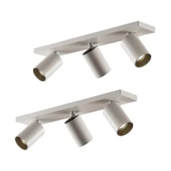 Arcchio Strahler Brinja, 2er-Set, weiß, eckig, 3-flg., GU10