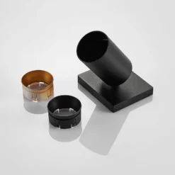 Arcchio Strahler Brinja, schwarz, eckig, Ø 6cm, 1-flg., GU10