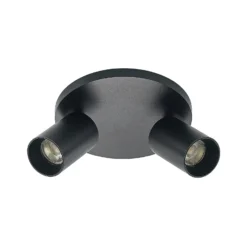 Arcchio Strahler Brinja, schwarz, rund, Ø 6 cm, 2-flg., GU10