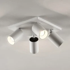 Arcchio Strahler Brinja, weiß, eckig, Ø 6 cm, 4-flg., GU10