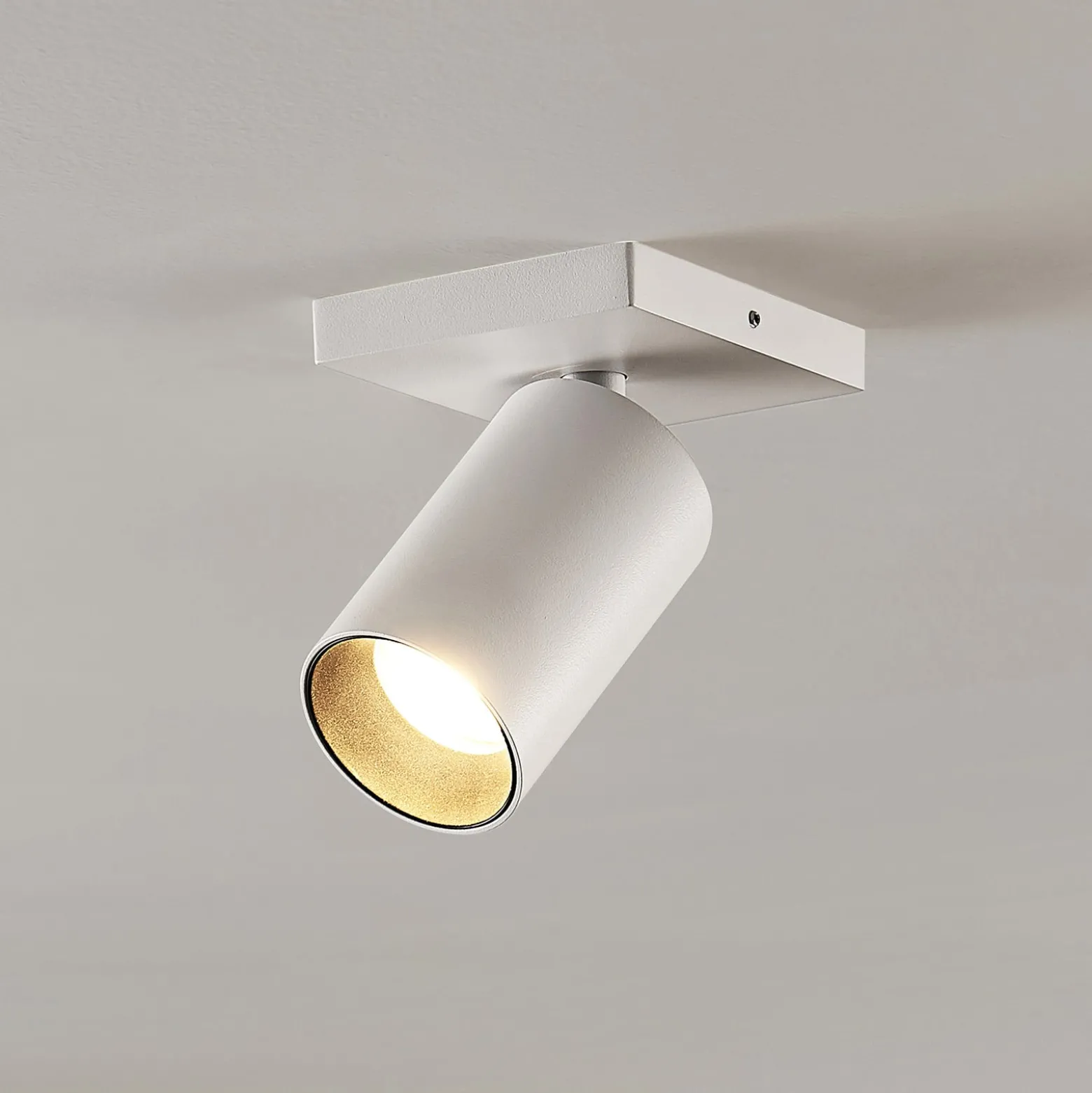 Arcchio Strahler Brinja, weiß, eckig, Ø 6 cm, 1-flg., GU10