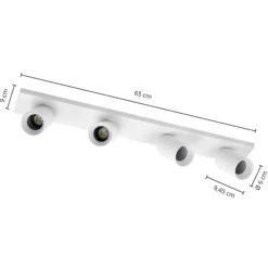 Arcchio Strahler Brinja, weiß, eckig, Ø 7 cm, 4-flg., GU10