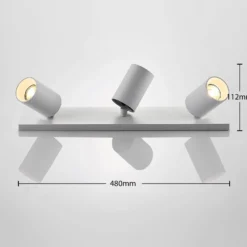 Arcchio Strahler Brinja, weiß, eckig, Ø 6 cm, 3-flg., GU10