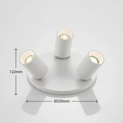 Arcchio Strahler Brinja, weiß, rund, Ø 6 cm, 3-flg., GU10