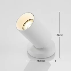 Arcchio Strahler Brinja, weiß, rund, 12 cm hoch, Ø 6 cm