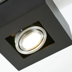 Arcchio Strahler Vince, 14 x 14 cm, schwarz, Metall, GU10