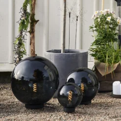 Außen-Dekorationskugel Orby in schwarz, Ø 20 cm