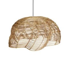 Außenhängeleuchte Mayla, Rattan natur, Ø 53 cm, Stecker IP44