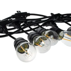 Außenlichterkette Girlanda, schwarz, IP44, 10 m, 10-flg.