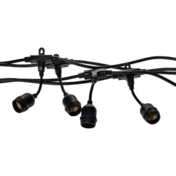 Außenlichterkette Girlanda, schwarz, IP44, 10 m, 10-flg.