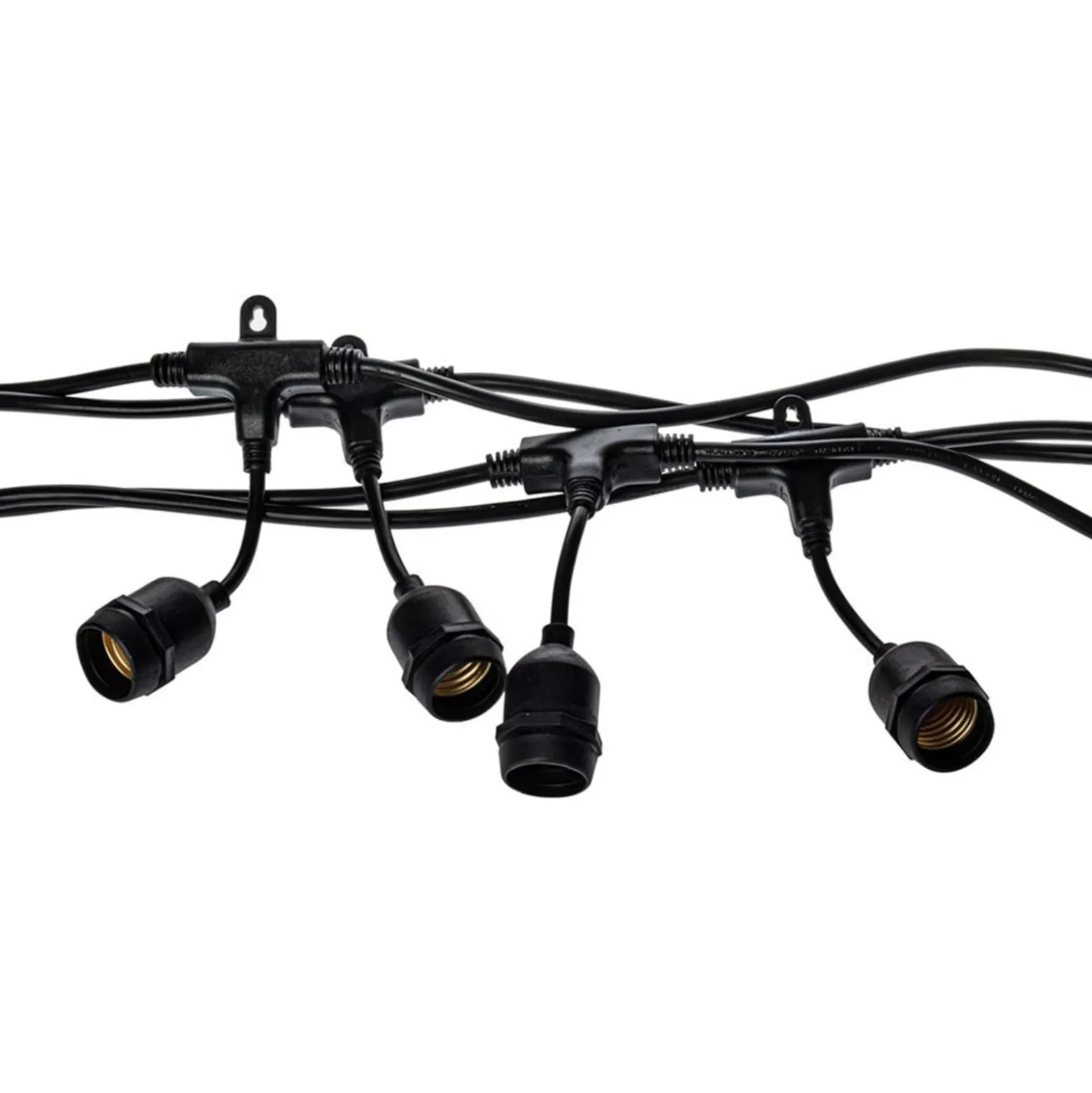 Außenlichterkette Girlanda, schwarz, IP44, 10 m, 10-flg.