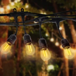 Außenlichterkette Girlanda, schwarz, IP44, 10 m, 10-flg.