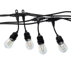 Außenlichterkette Girlanda, schwarz, IP44, 10 m, 10-flg.