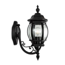 Außenwandlampe Andrew Kristallglas stehend schwarz