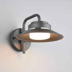Außenwandlampe Atrato, anthrazit, Ø 20 cm, Metall