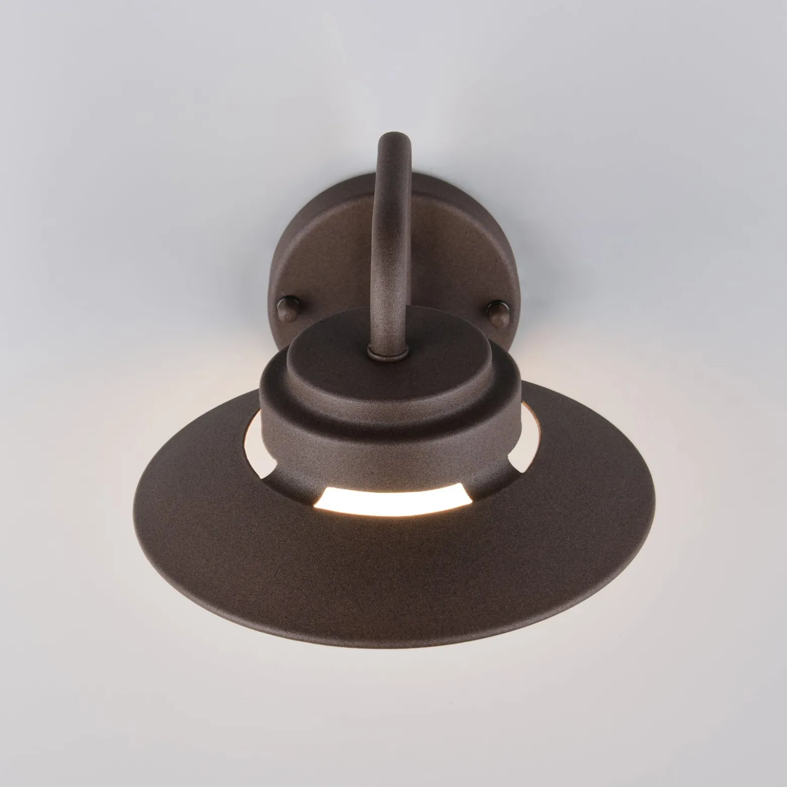 Außenwandlampe Atrato, rostfarben, Ø 20 cm, Metall