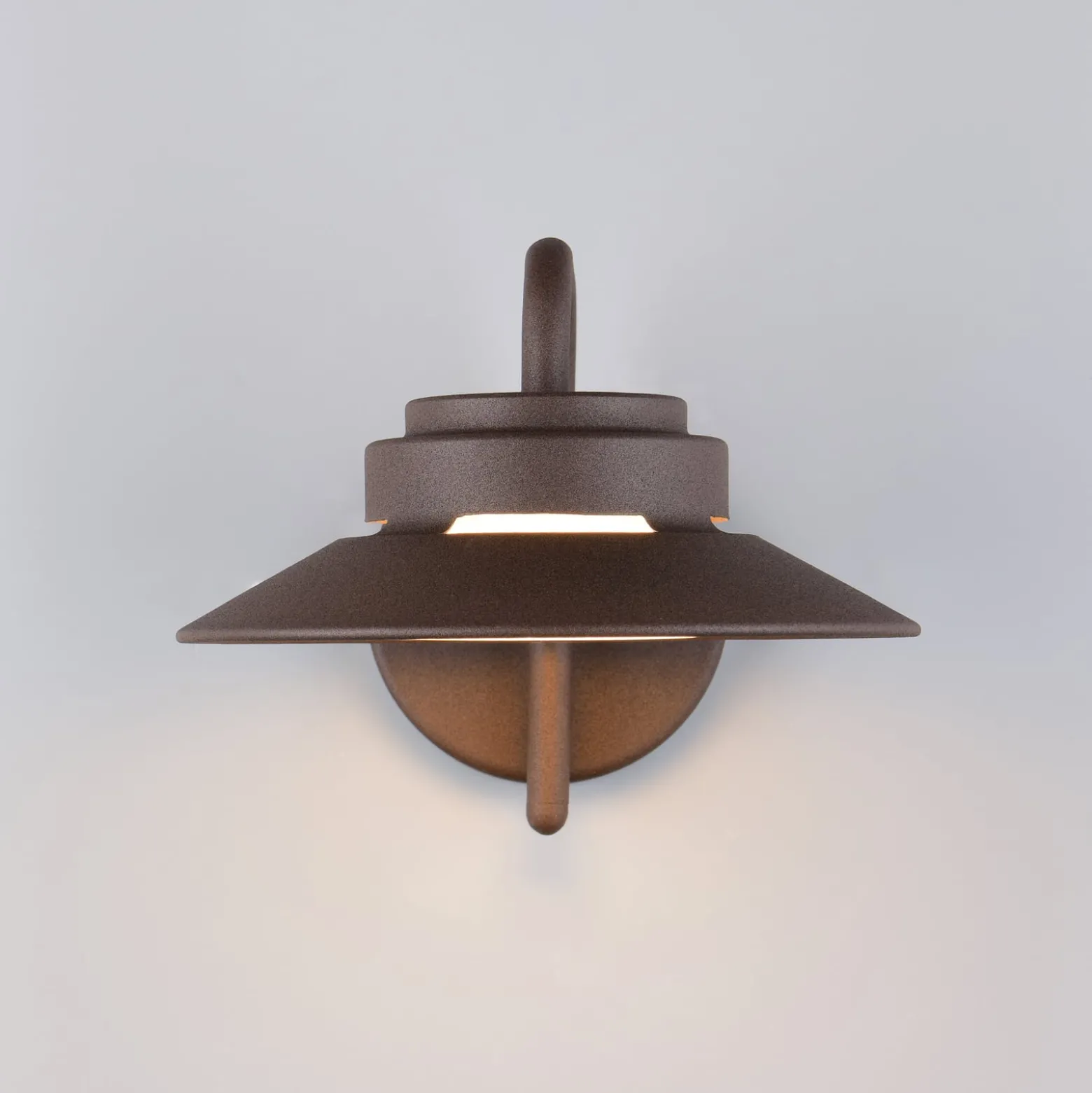 Außenwandlampe Atrato, rostfarben, Ø 20 cm, Metall