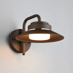 Außenwandlampe Atrato, rostfarben, Ø 20 cm, Metall