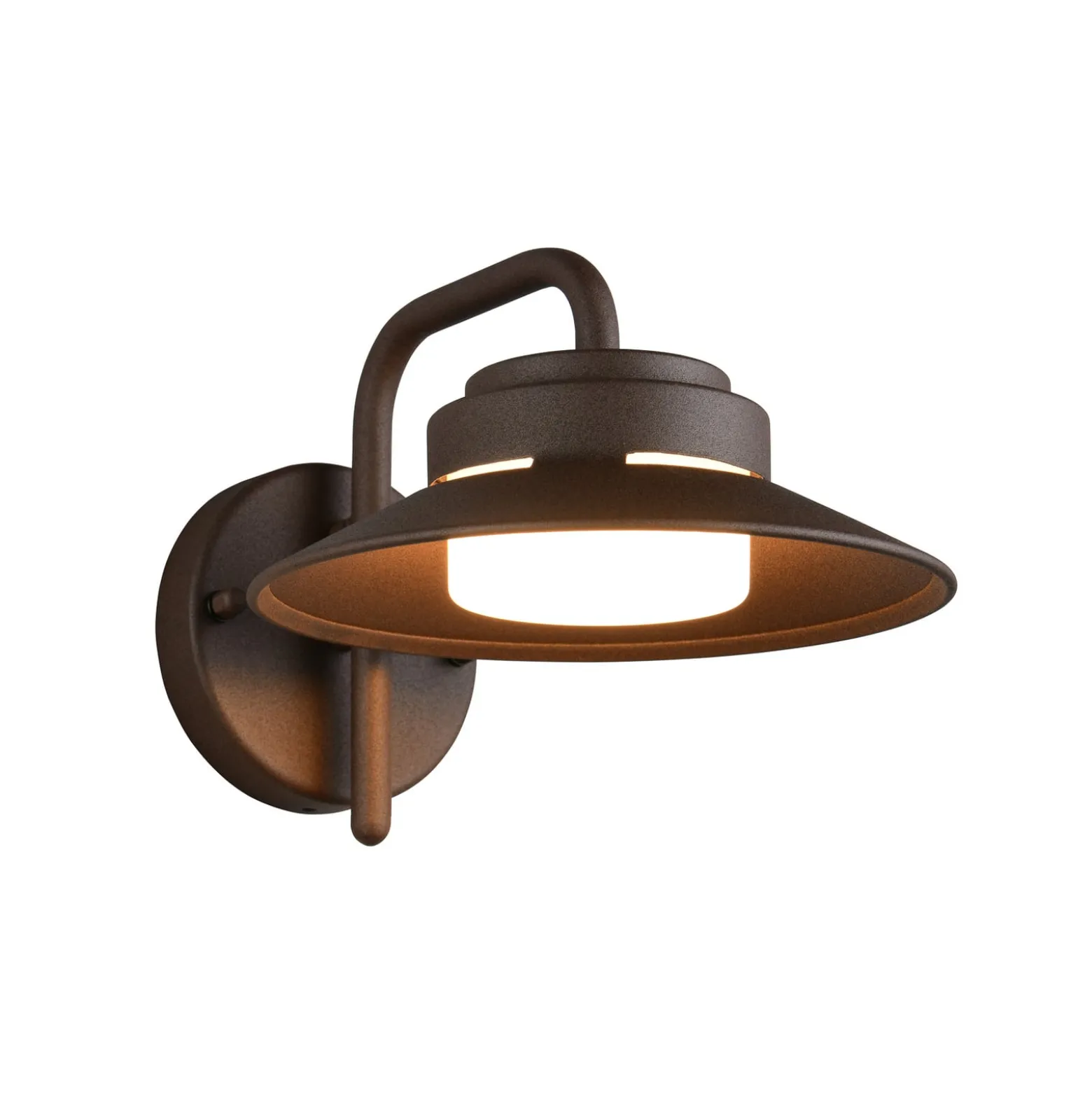 Außenwandlampe Atrato, rostfarben, Ø 20 cm, Metall