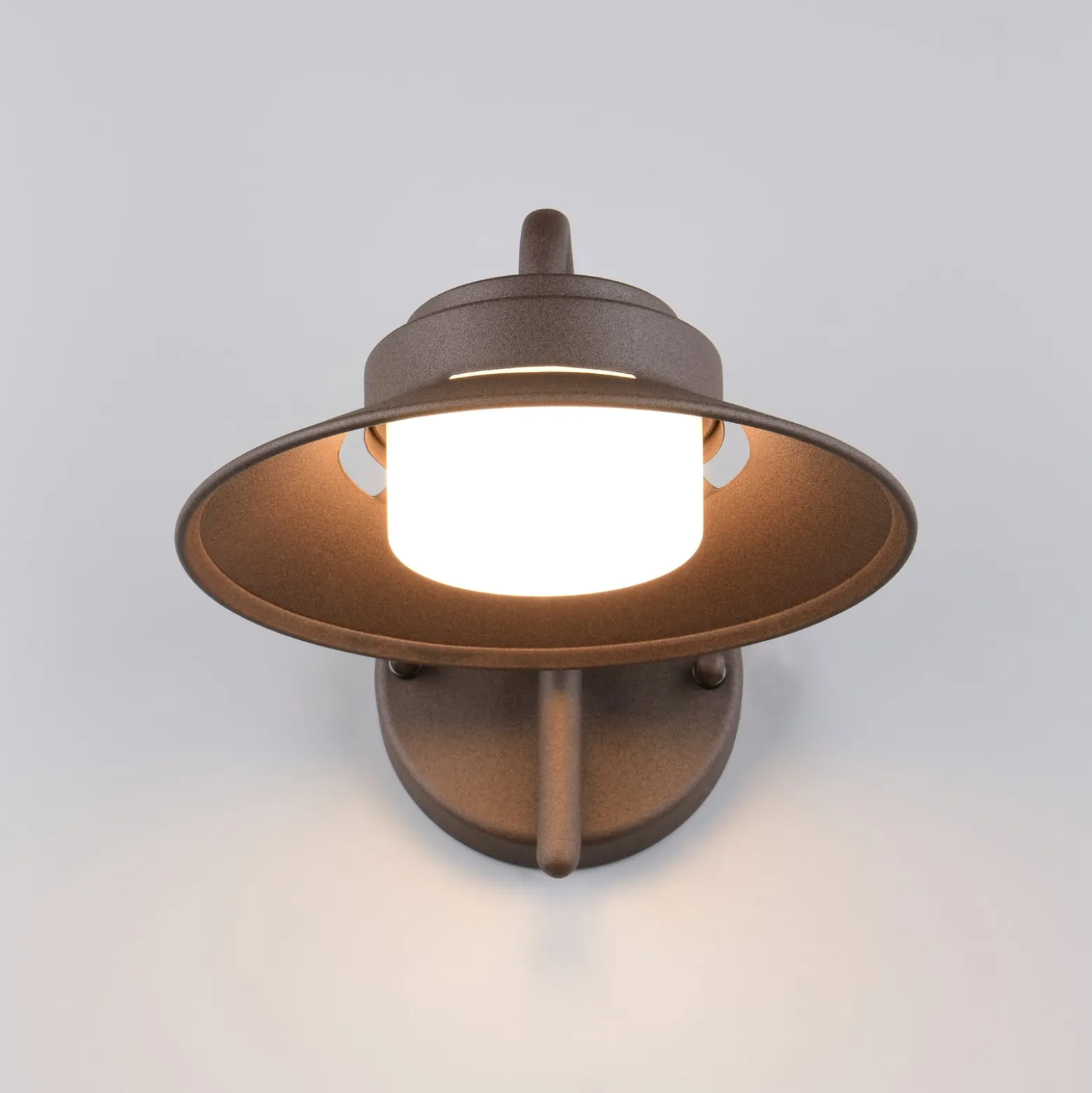 Außenwandlampe Atrato, rostfarben, Ø 20 cm, Metall