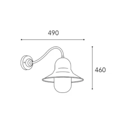 Außenwandlampe Campanula 2093 Messing antik Tiefe 49 cm IP44